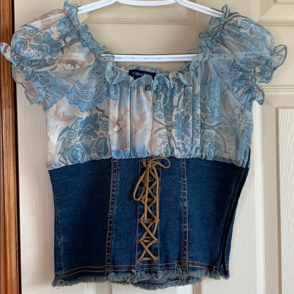 3/$20 Candies Medium top. Lace up corset